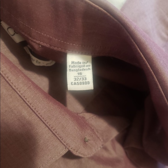 Calvin Klein Burgundy Button Up Collared Men Shirt - Picture 5 of 5